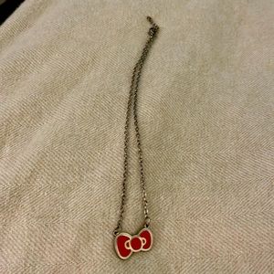 Vintage Hello Kitty 13’ 76’ Necklace RARE PINK BOW